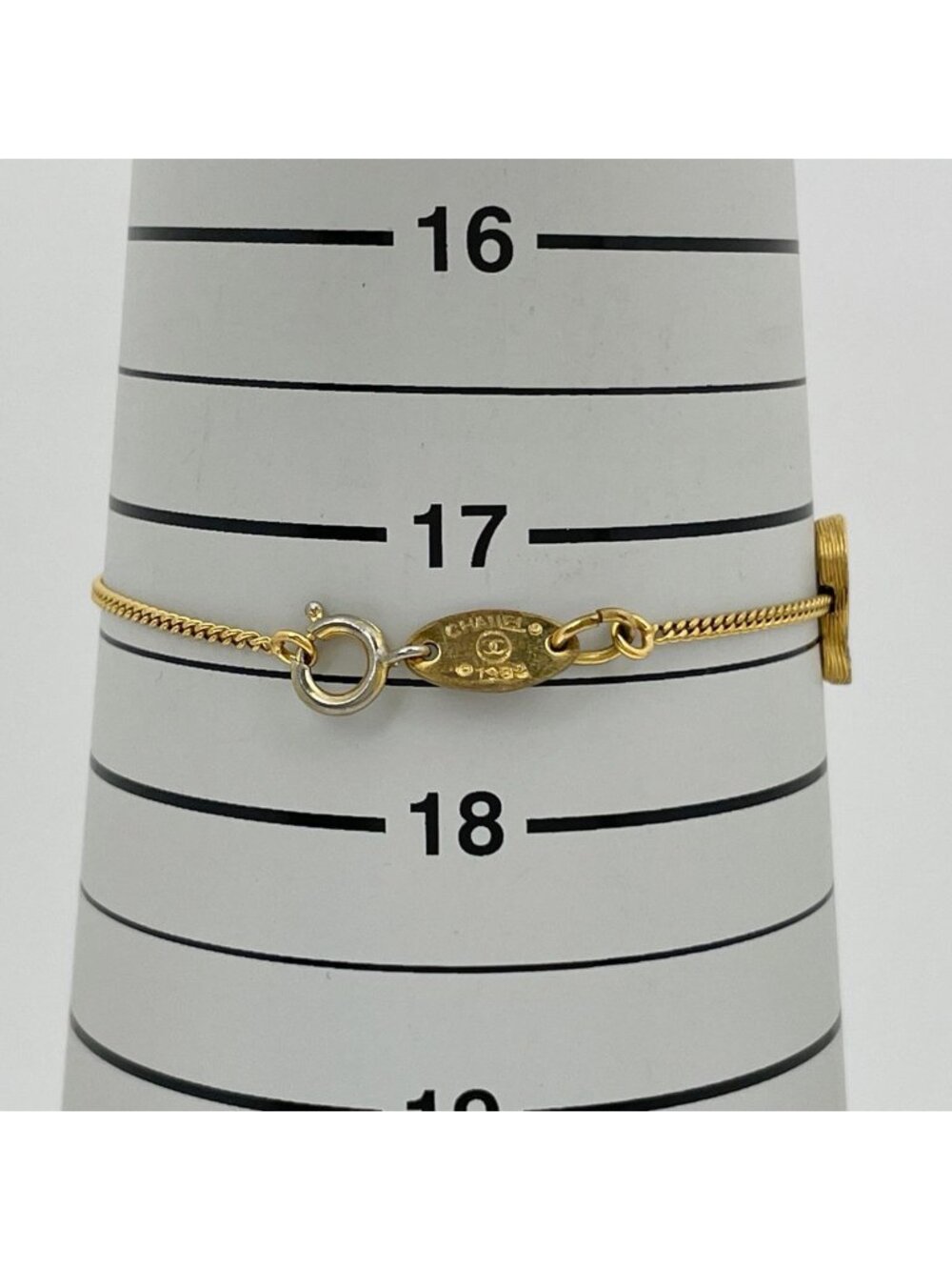 Chanel CC Logo Line Stone Triple Bracelet Gold - Picture 7 of 7